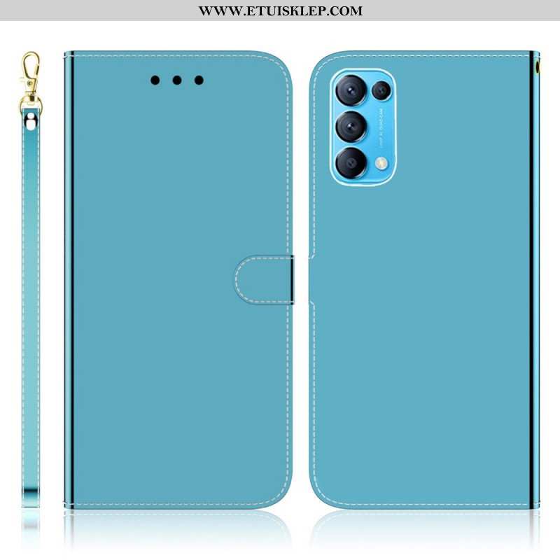 Etui Folio do Oppo Find X3 Lite Osłona Lusterka Ze Sztucznej Skóry